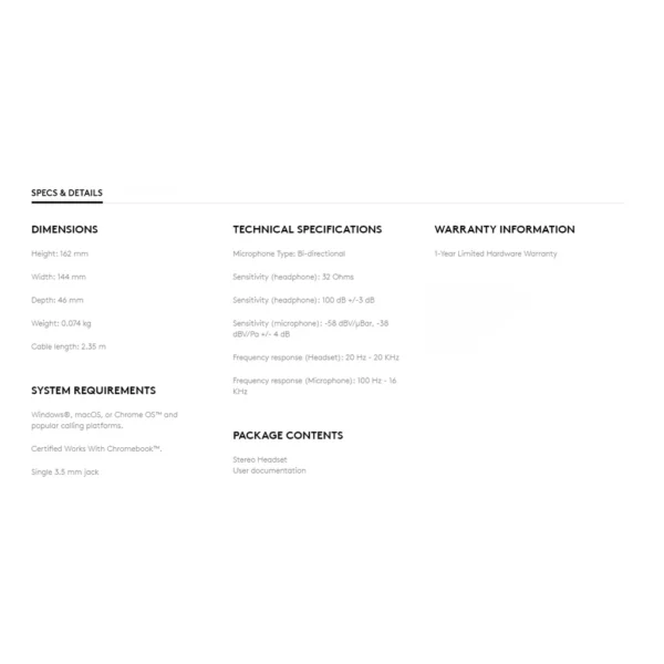 Logitech H111 Wired Stereo Headset