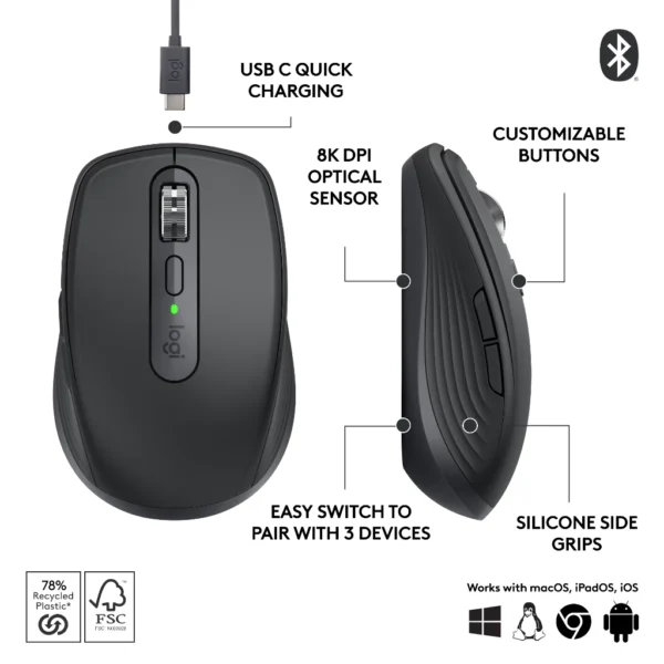 Logitech MX Anywhere 3S Compact Wireless Mouse